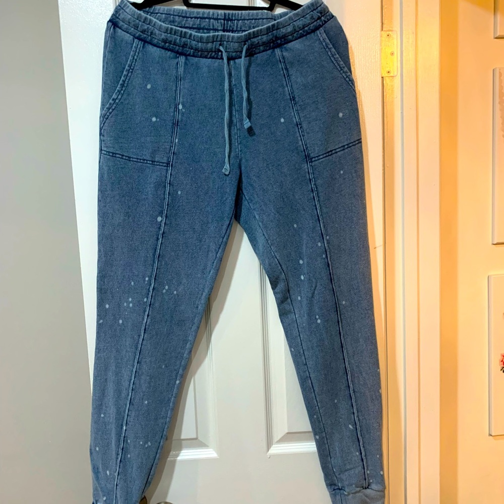 Denim (like) sweatpant material joggers